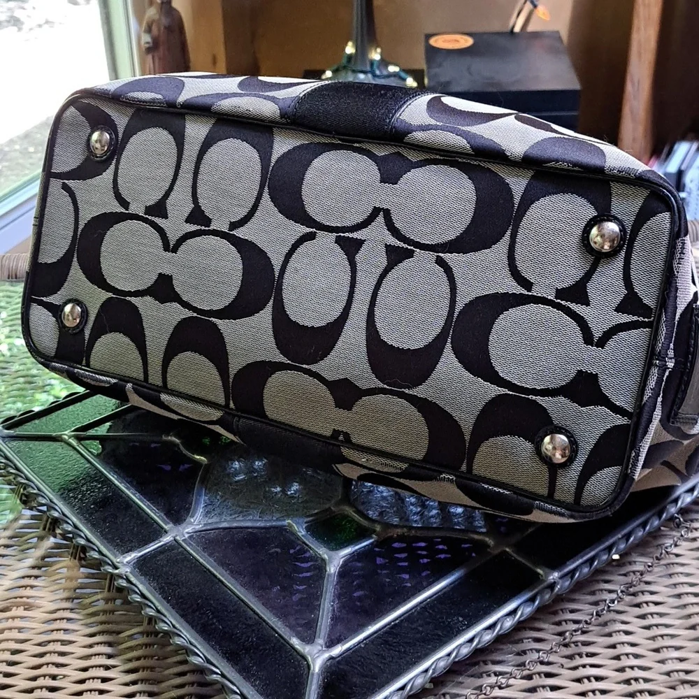 Coach Black and Tan Signature Satchel. CLOSET CLOSING SALE.